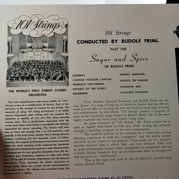 101 Strings Play The Sugar/Spice Of Rudolf Friml Vinyl 50s *MIN WEAR - Picture 4 of 14